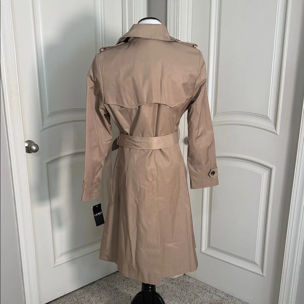 Lauren Ralph Lauren Beige Double-Breasted Trench Coat - Picture 5 of 7